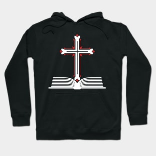 Cross of the Lord Jesus Christ and an open bible. Hoodie